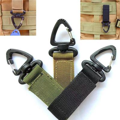 Porte-clés mousqueton tactique en forme de D rotatif à 360° pour l'escalade et les activités de plein air