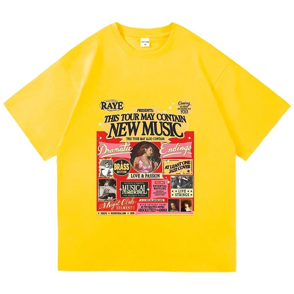 Raye 2026 Tour Globale Magliette Mercah Donna Uomo Moda Cotone Estiva Nuova Maglietta Morbida Streetwear Y2K Oversize Harajuku Top Casual