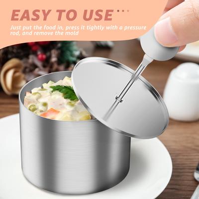 Stainless Steel 7.6CM Mousse Ring Circle Mold Cake Rings for Baking Round Cake Ring Molds Pastry Tools with Pusher and Lifter