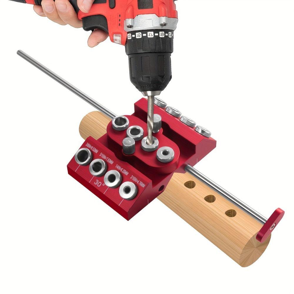 

4 Sizes Drill Hole V-Drill Guide 30/45/90 Degree Drill Guide Fixture Drill Seat Woodworking