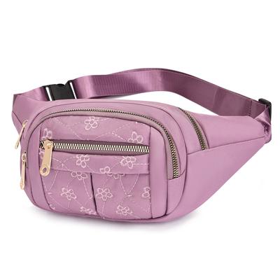 Women's Fashionable Waist Bag, Multifunctional Outdoor Waist Bag with Multiple Zipper Compartments and Adjustable Shoulder Strap