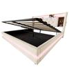 160 × 200 cm Upholstered Bed with Storage, Velvet Bed with Multifunctional Headboard, LED Lighting, 2 USB & Type-C Port, Hydraulic, Beige