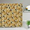 Cat Dog Cow Shower Curtain Set Cute Animal Bathroom Curtains Fabric Christmas Home Bathroom Decor Bathroom Accessories Set