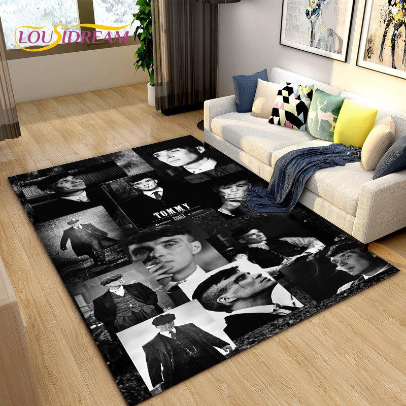Tappeto Area Grande Peaky Blinders Tommy Shelby, Tappeto per Soggiorno Camera da Letto Divano Zerbino Decorazione, Tappetino Antiscivolo per Cucina