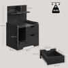 Bedside Table, Small Bedside Cabinet with 2 Drawers and Storage Shelves for Bedroom, Black Wood Effect