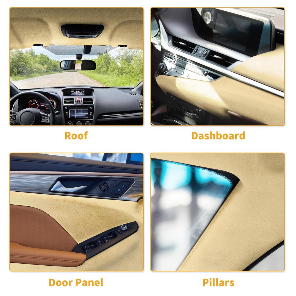 Partuto Vehicle Truck RV SUV Boat Auto Interior Trim DIY Roof Repair Replacement Suede
