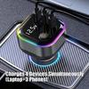 Voltages Display Heavy Duty Car Charger with Retractable Cable Multiple Port for 12V 24V Truck Use for Family Travel