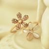 Women Rhinestone Flowers Little Daisy Openings Adjustable Female Crystal Jewelry