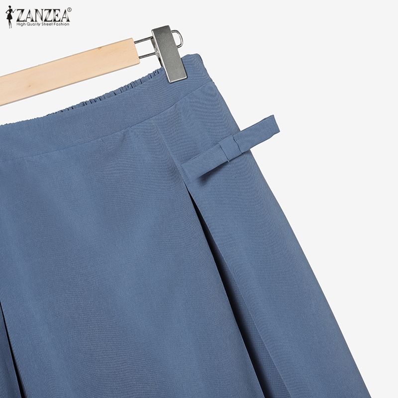 ZANZEA Women Short Sleeve Blouse and Midi Skirts Casual Two Piece Suit Sets