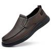 Fashion Summer Punching Men's Business Leather Shoes Soft Sole Loafers Moccasins Male Casual Leather Footwear Lightweight Brown Shoes