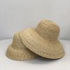 Big Brim Straw Straw Hat Women's Summer French Retro Hepburn Style Dome Big Head Circumference Seaside Beach Sun Hat
