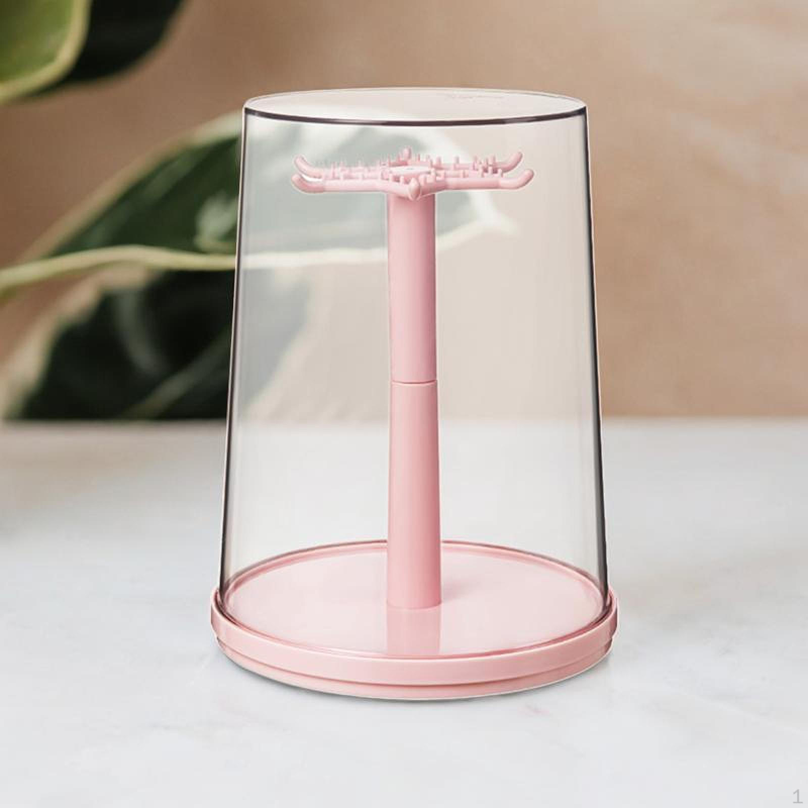 

Вращающаяся на 360° витрина для хранения кукол и мини-фигурок розовый