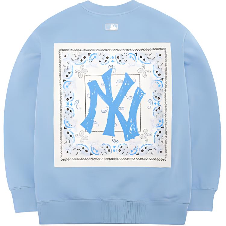 MLB New York Yankees Back Graphic Print Crewneck High Street Sweatshirt Unisex sweatshirt Blue 3AMTI0121-50BLL