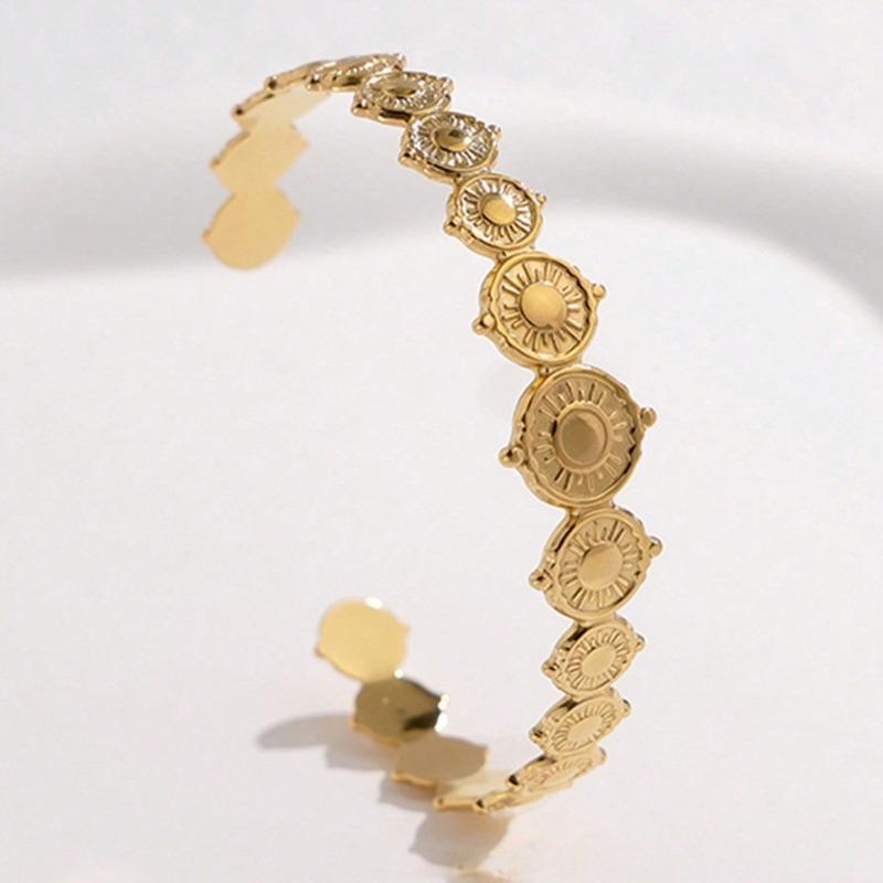 Vintage Exquisite Unique Solar Symbol Geometric Pattern Open Bracelet Summer Daily Beach Vacation Music Festival Party