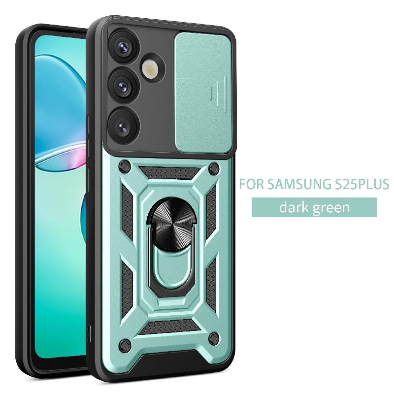 For Samsung Galaxy 25 Plus Case Slide Camera Protect Armor Phone Case for Samsung Galaxy 25 Ultra Magnet Holder Ring Cover