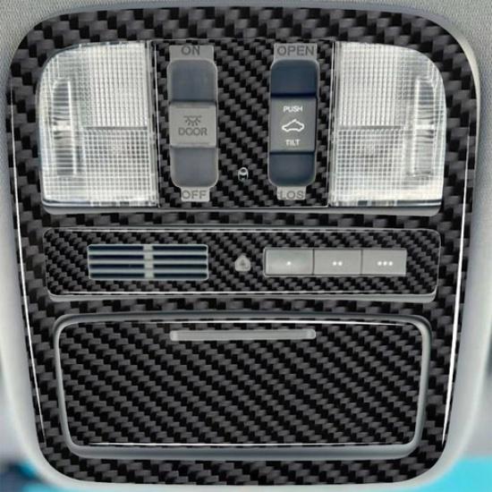 4Pcs Carbon Fiber Interior Overhead Control Cover Trim For Honda Pilot 2012-2015