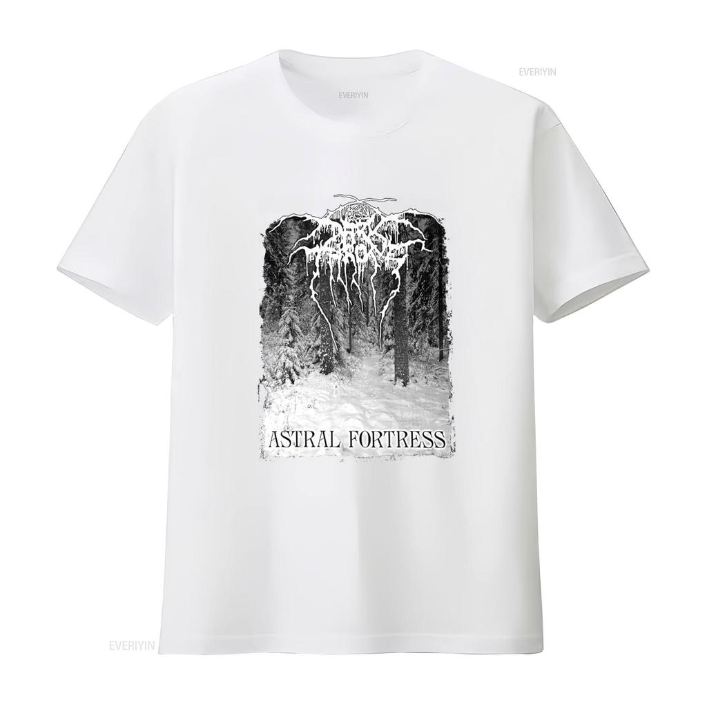 DARKTHRONE Astral Fortress Forest T Shirt Unique Winter Scene Design for Mens Fashion Vintage Washed Breathable Slightly Soft