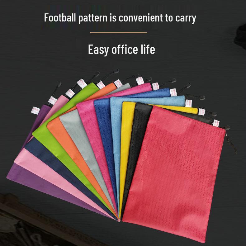 A4 Football Pattern Waterproof Oxford Cloth Document Bag