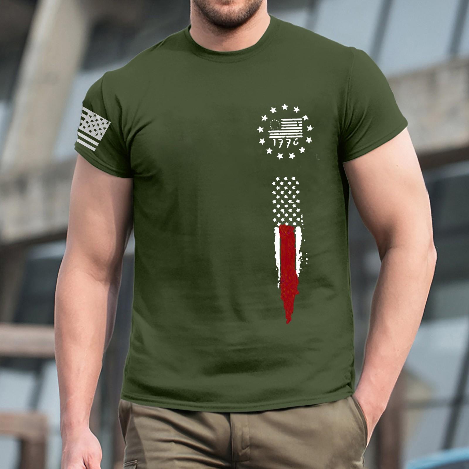 Летняя мужская популярная футболка с круглым вырезом и коротким рукавом с принтом L 1467₽