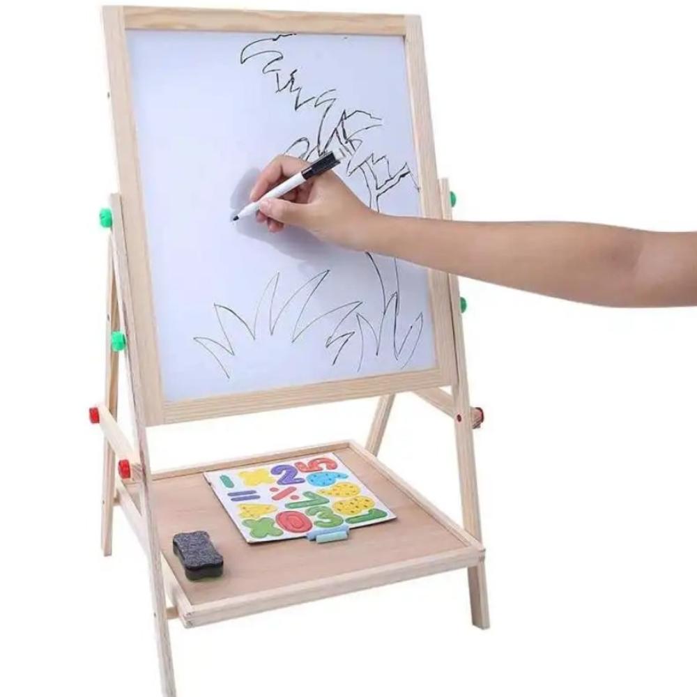 Multifunctional 2In1 Drawing Board Wooden Hanging Blackboard Double Side Blackboard For Kids