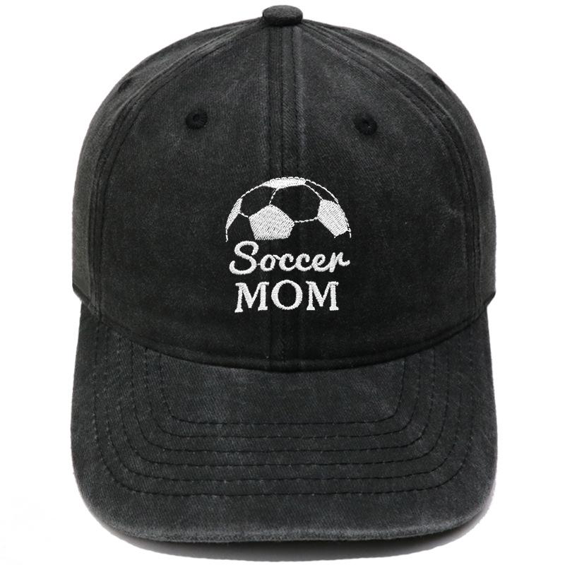 New Soccen MOM football embroidery washed baseball cap men's and women's leisure outdoor sports sun hat