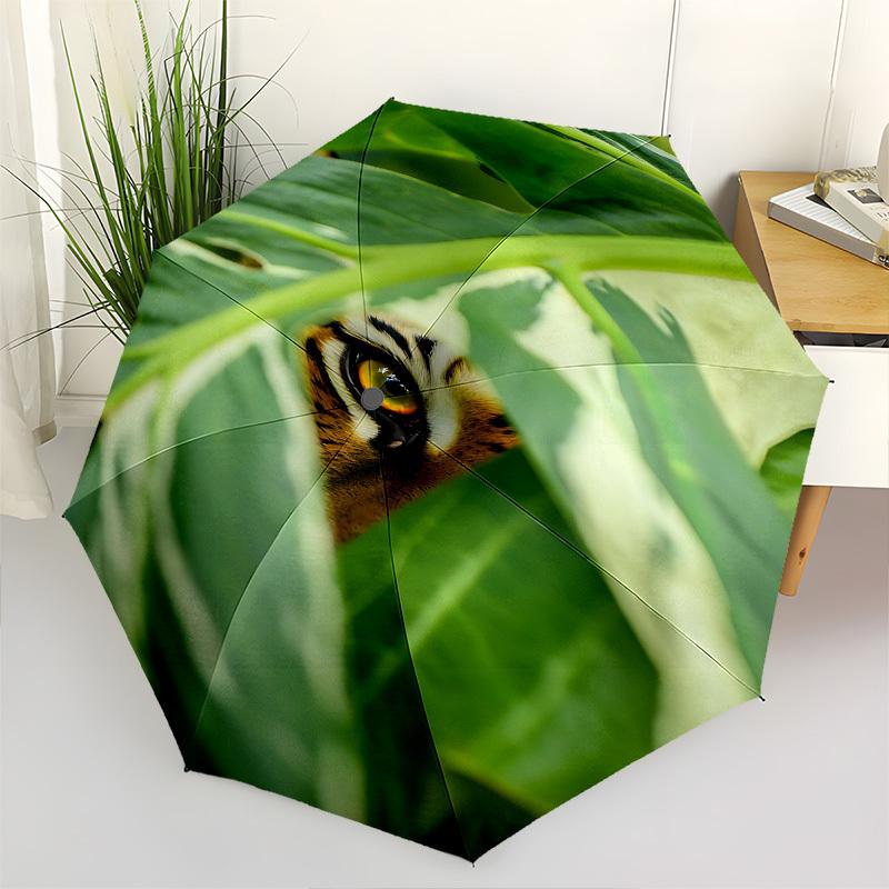 

Tiger Eye Themed Automatic Opening and Closing Umbrella, Brightly Colored 8-rib Portable Umbrella, Suitable for Men and Women, A Perfect Gif