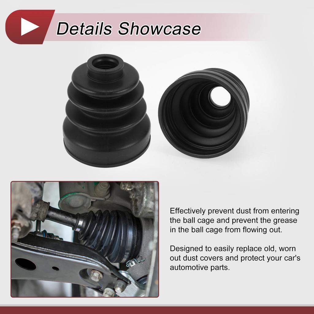 HEROFFIX Honda Accord 2005-2007 1 Set CV Joint Boot Kit Inner Constant Velocity Joint Boot W/Clamp No.44017S84C00 Black Rubber