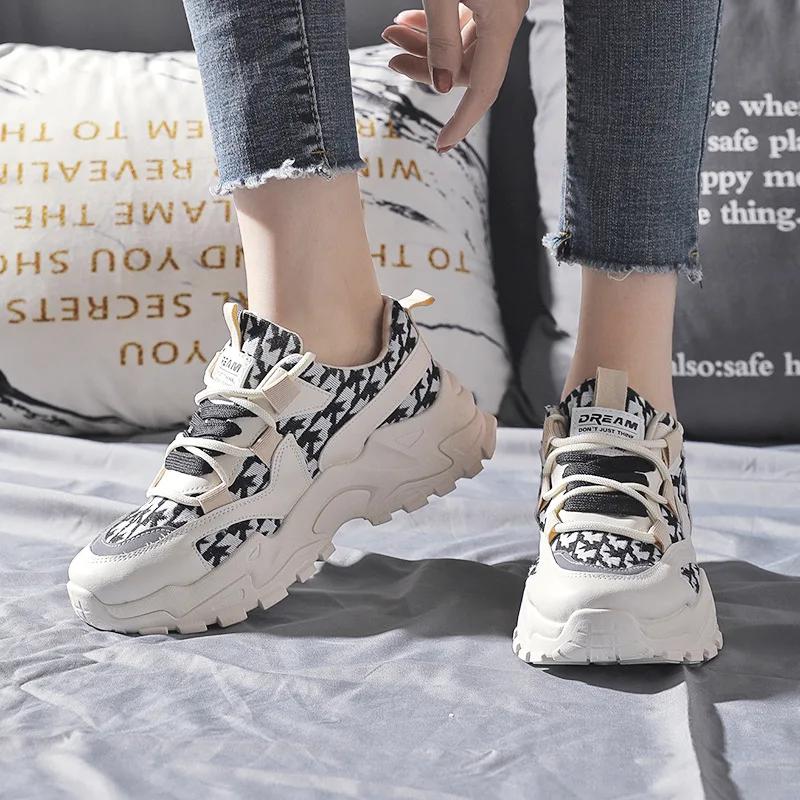 Fashion Women Casual Shoes 2024 Spring New Lace Up Wedge Platform Shoes Ladies Fashion Casual Breathable Sport Shoes Zapatillas  Deporte