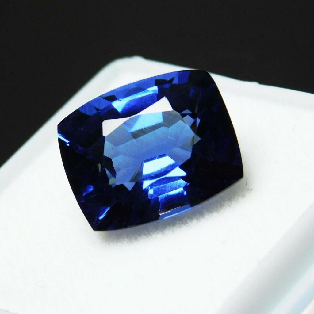 Natural Blue Tanzanite Loose Gemstone 8 Ct Cushion Shape for Jewelry Making and Gem Collections