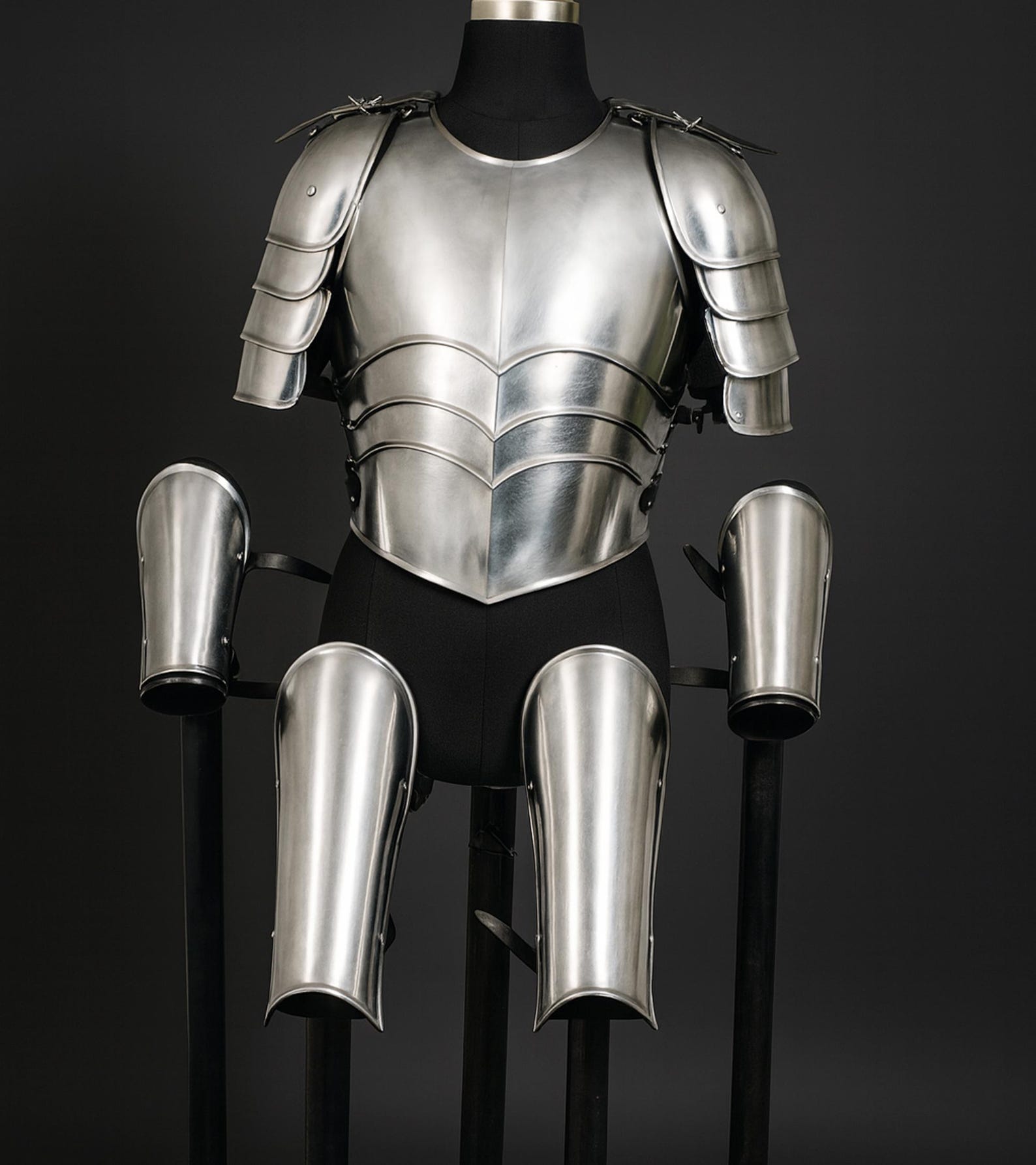 Men s Medieval Knight Armor Set Steel Cuirass Pauldrons LARP Cosplay Costume