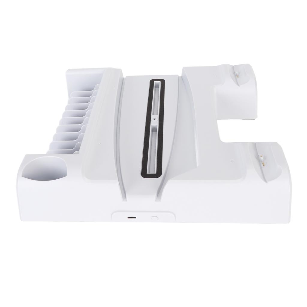 Console Cooling Station 3 Fan Speed Dual Controller Charger Console Stand with 11 Game Slot for PS5