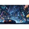 1pc frameless Cyberpunk Night City Landscape Poster Future Neon Lights Bar Design Canvas Wall Art for Living Room Home Decor