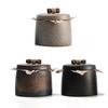 Ceramic Moisture-proof Sealed Tank Tea Caddy Organizer Home Storage Tank Retro Black Ceramic Moisture-proof Sealed Jar Tea Can
