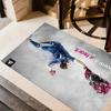 Blue Energy Soccer Player Floor Mat Design for Balcony Living Rooms Game Room Entryway Anti-slip Rug Decorate Offices