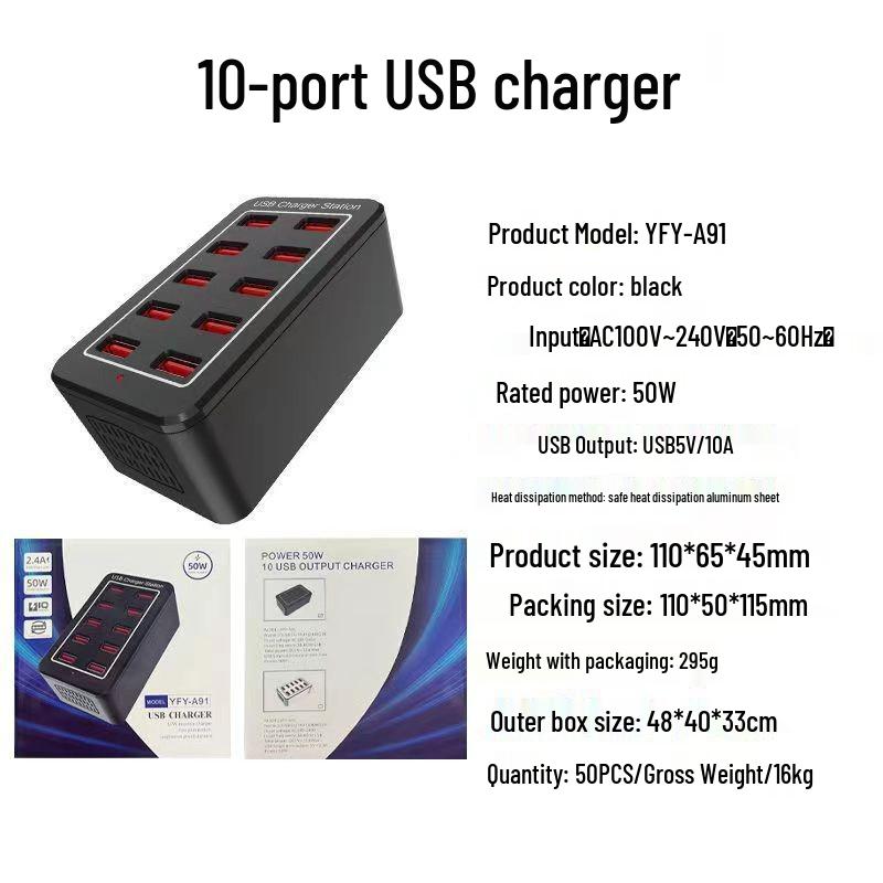 Высокомощное USB-зарядное устройство с несколькими портами (10, 15, 20 и 30 портов) для мобильных устройств UK Standard