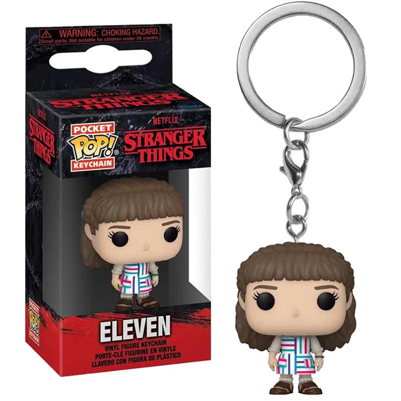 Funko POP New Eleven Steve Robin DUSTIN Keychain Toy Vinyl Figure Pocket Key Chain Model Kid Carvinal Toys Collection Gift