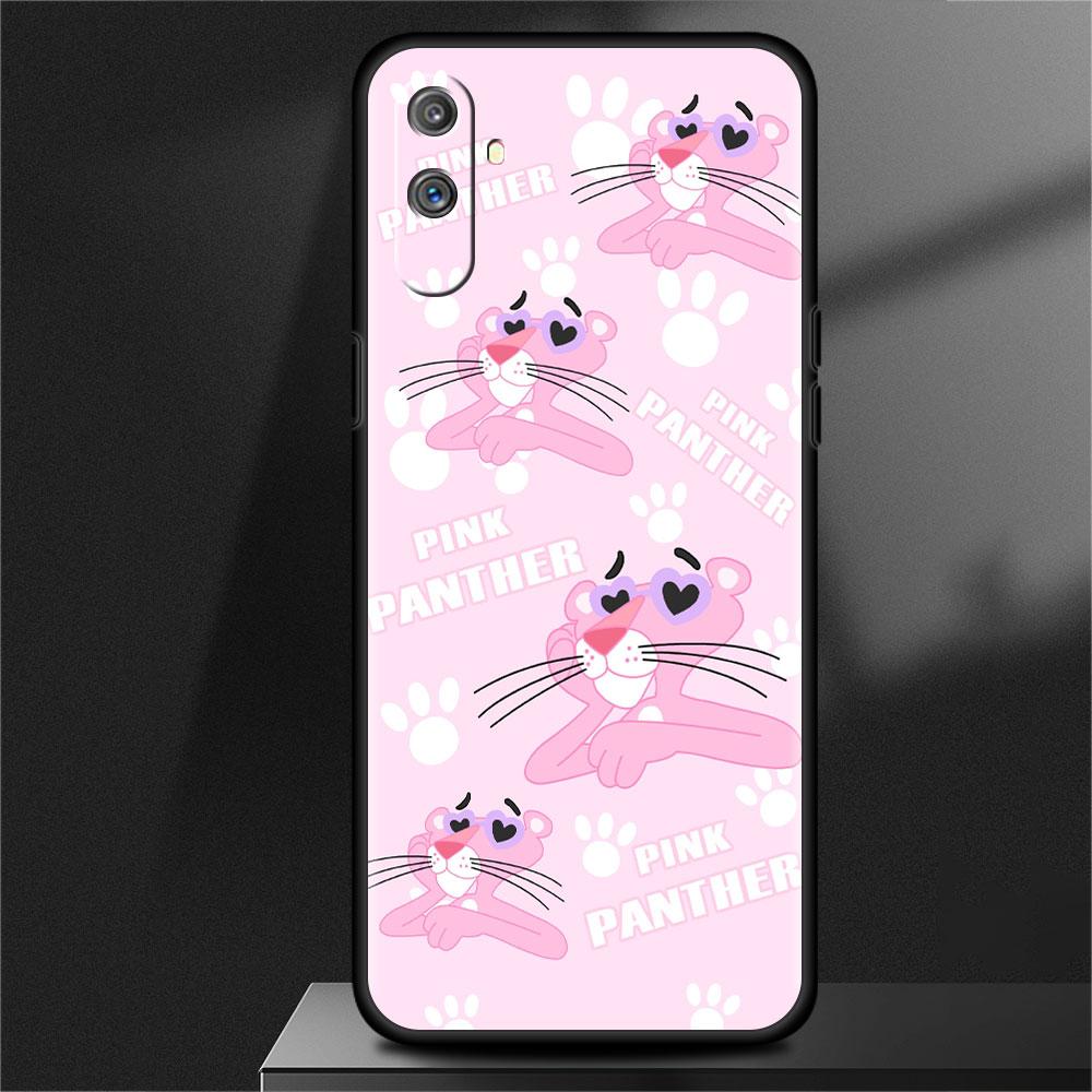 Cute Pink Panther Soft Case For Oppo Realme 8 9 7 Pro C21Y C21 GT Neo 2 Pro 3 8i C3 C35 C15 C12 C11 6 Silicone Funda Phone Cover
