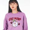 ASTRAL PROJECTION Oversized Drop Shoulder Stay Weird Sweatshirt_Violet