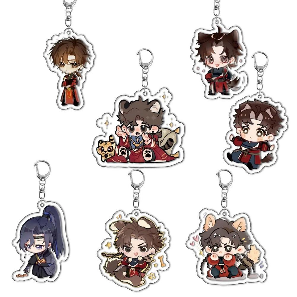 6CM Key Ring Figure Game Ashes Of The Kingdom Anime Acrylic KeyChain With Lu Su Liu Bian Sun Ce Desktop Display Decoration Gift