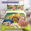 3pcs Bubble Guppies Design Cover Set - HD Printed Bedding with 1 Cover and 2 Pillowcases - Perfect for Home and Dorm Decor