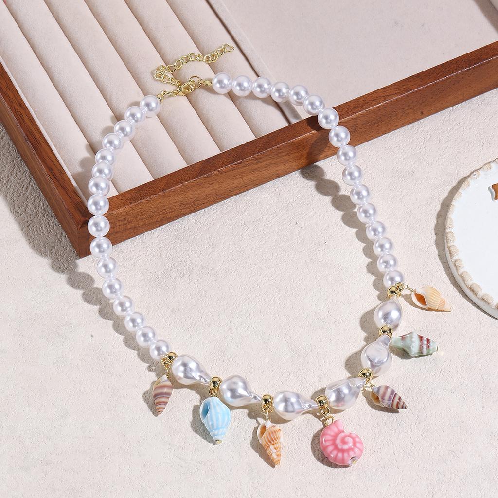 Charm Bohemian Women Shell Starfish Woven Necklace Pendant Small Fish Daily Wear Commuter Creative 1PC Fashion Necklaces Colored Rope
