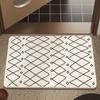 Stripe Cream Floor Mat - Non-Slip, Dirt-Resistant Doorway Mat, Mud Scraper, Washable Loop Pile for Entrances