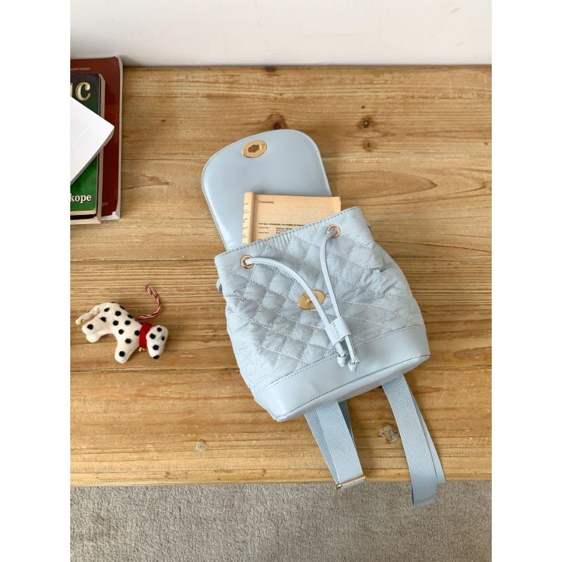 

Универсальный женский рюкзак, нишевый дизайн, кожаная сумка-мессенджер, ромбовидный маленький рюкзак для женщин синий