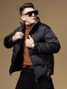 Men's Trendy White Duck Down Jacket - Winter 2025 Collection, Short Warm Stand Collar Design for Cold Protection.