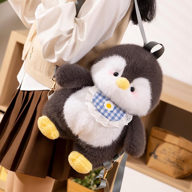 Cute Penguin Backpack Plush Toy Bag Plush Toy Soft Cotton Doll Realistic Animal For Girlfriend Birthday Gift
