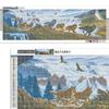 Instarry 5D Diamantmalerei-Set, Vollklebebild, Wanddekoration, Mosaik, Perlen, Handarbeitsset, Wolf und Wasserfall, 120x40 cm