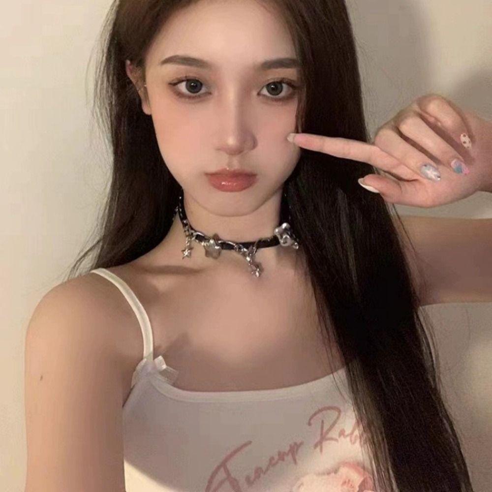 Metal Chain Punk Bracelet Necklace Y2k Multilayer Hand Rope Star Pendant Bracelet  Music Festival