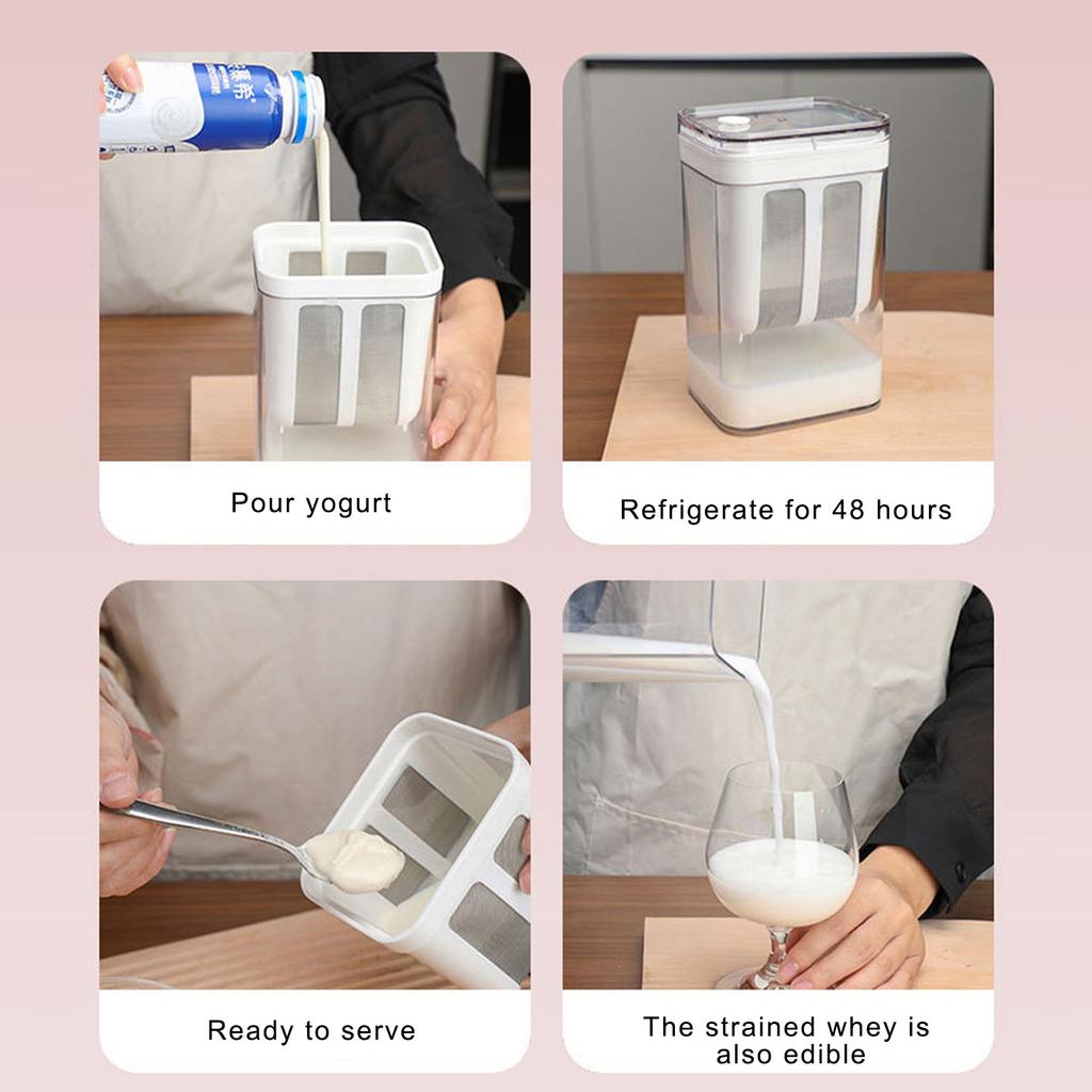 Yoghurt Sil med Fint Maskenett Yoghurt Filter Separator Matsil Gjenbrukbart Melkefilter Oste Fuktighetsseparator