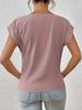 2025 Bestseller Women's Solid V-neck Short-Sleeve T-shirt - Elegant Spring/Summer Top