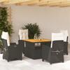 Vidaxl 5-Cz. Juego de Muebles de Jardín con Cojines, Negro, Ratán Sintético